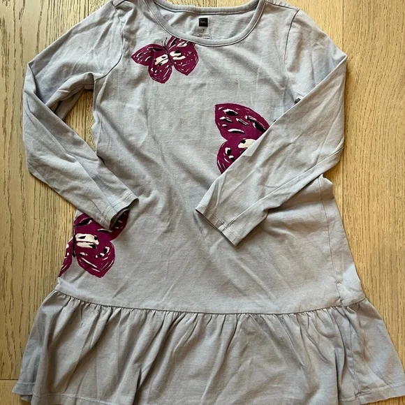 Tea Collection Bundle of SEVEN Girls Long Sleeve Dresses - Purple, Grey - Picture 6 of 9